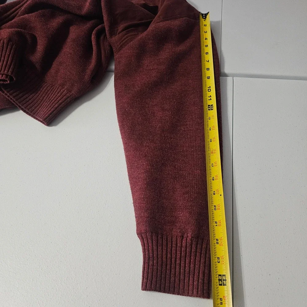 Orvis Full Zip Wool Sweater Jacket XL Burgundy Red Shooting Hunting Countryside